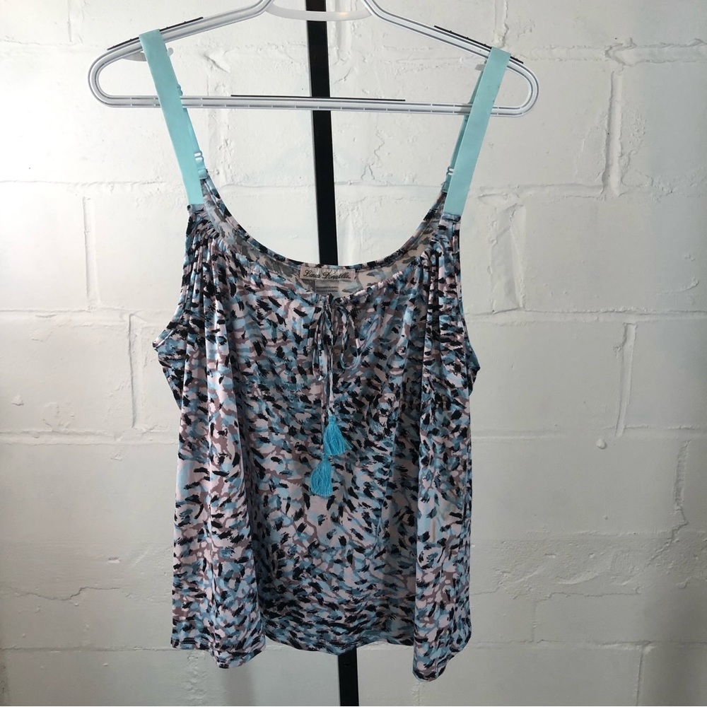Linea Donatella Aqua Printed Cami Pajama Top Size S Multicolored NWT